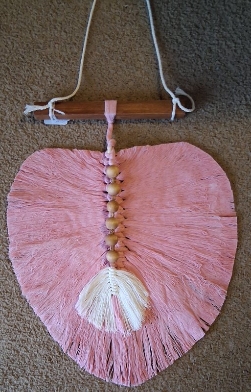 Pink Macrame Leaf