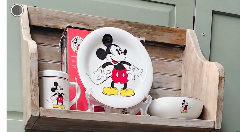 Vtg. Mickey Mouse 3 Pc. Set Ceramic
