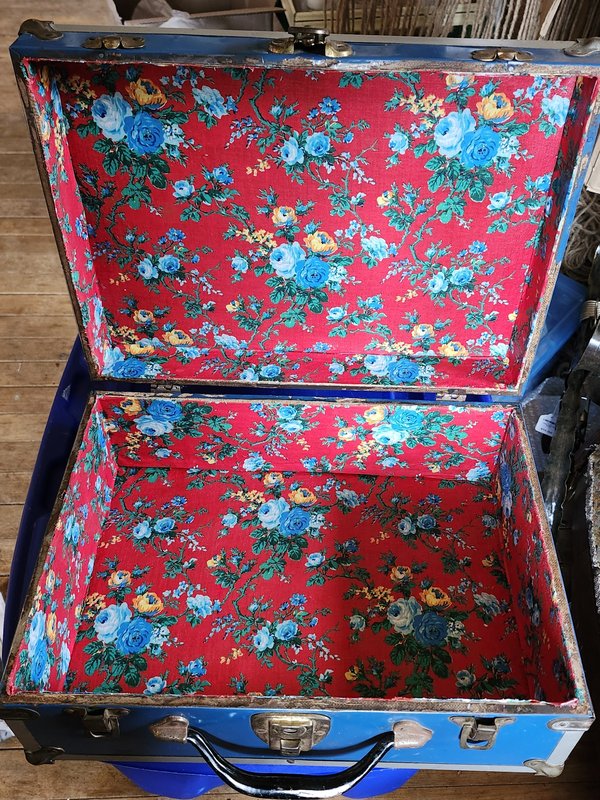 Blue Metal Suitcase