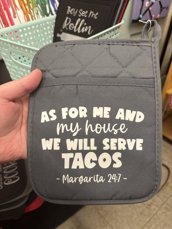 Serve Tacos Potholder (color: Gray)