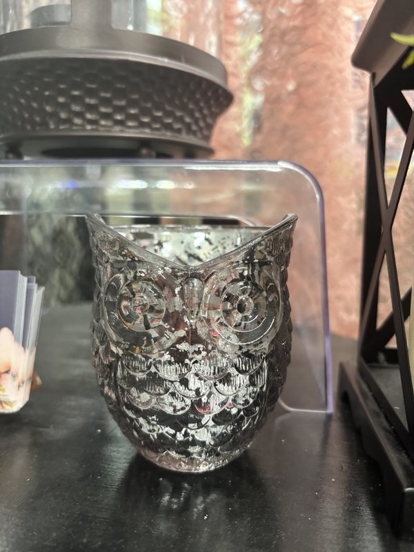 Owl Silver Tea Light Holder