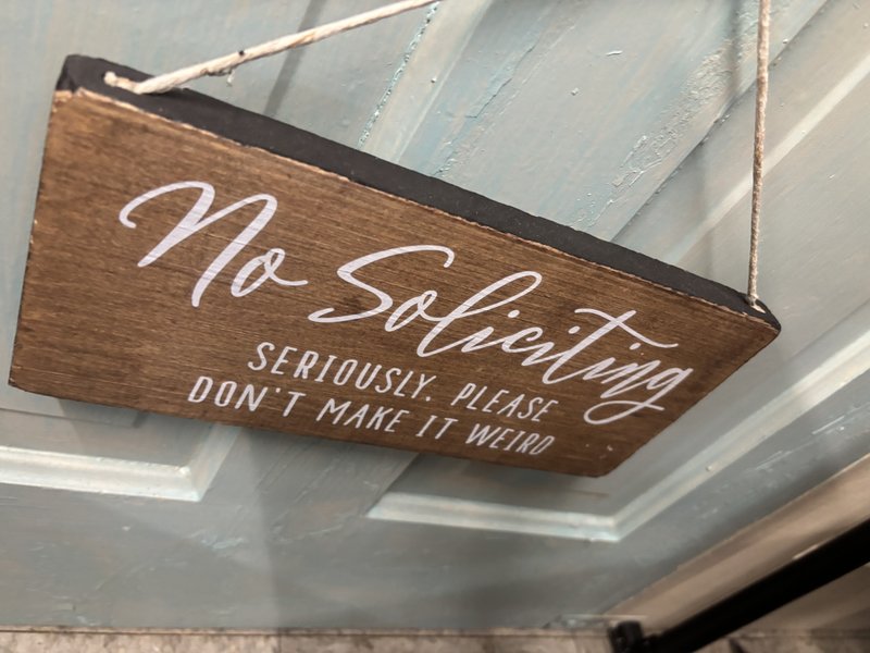 No Soliciting Sign