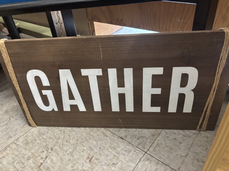 Wooden Gather Sign