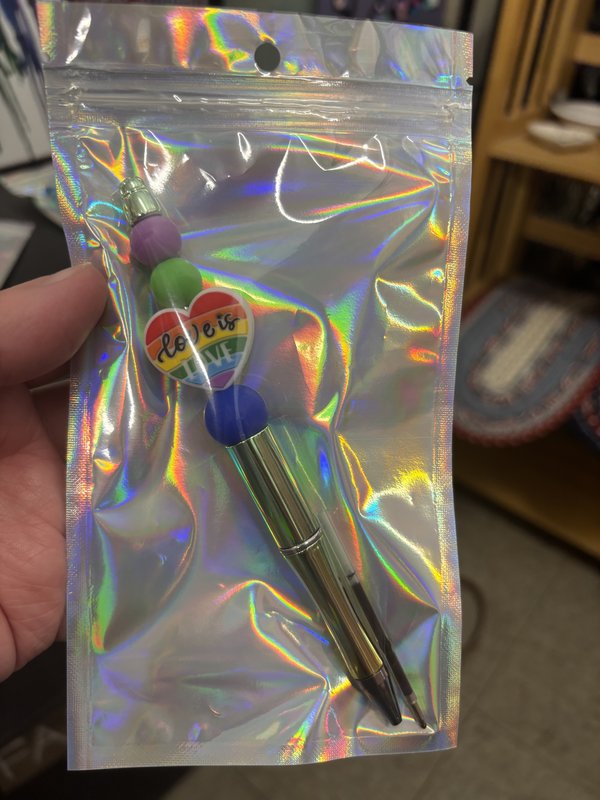 Silicone Beaded Pen  - Love
