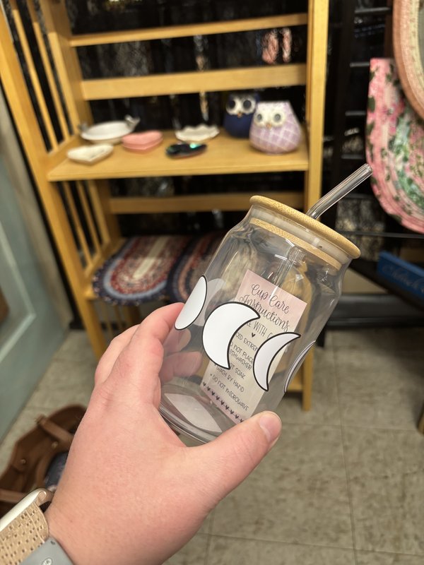 Moon Phases Mason Jar Glass