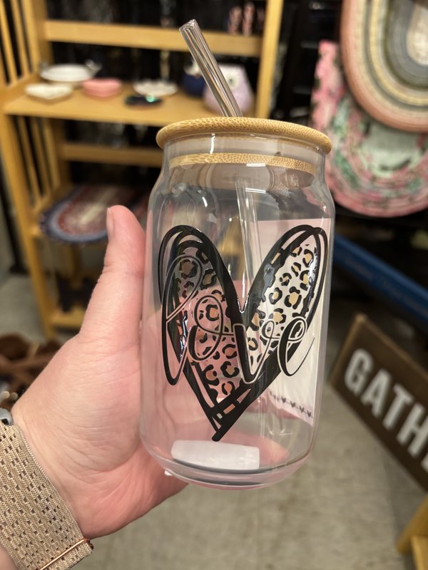 Love Mason Jar Glass
