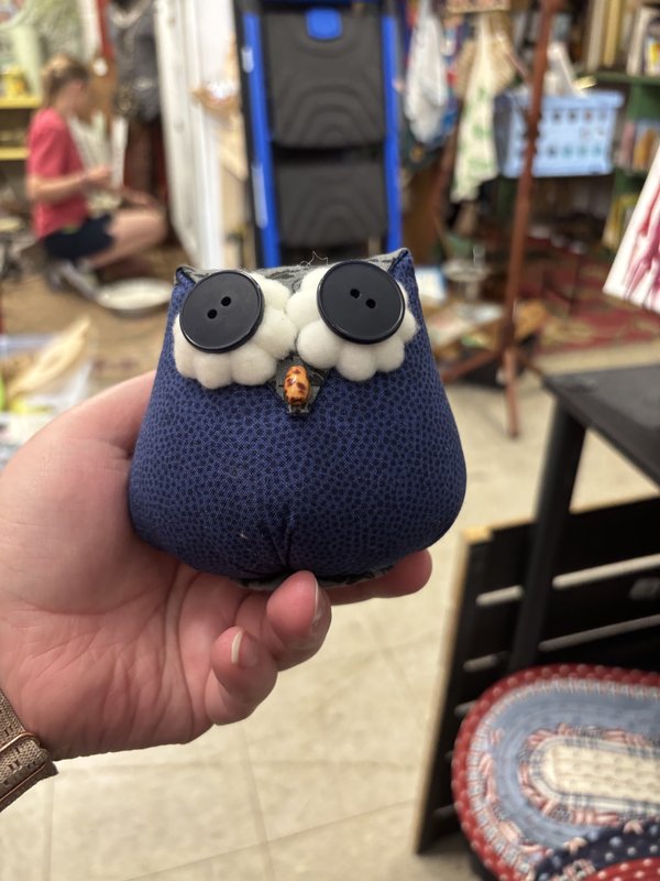 Blue Fabric Owl