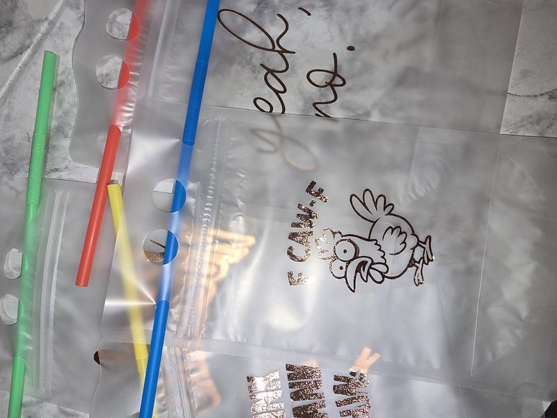 Drink Pouches with straw, Reusable, Single
