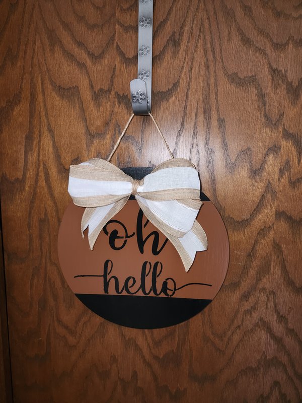 "Oh Hello" door sign