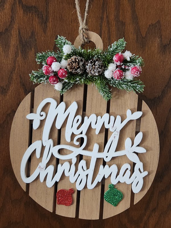 Wood slat "Merry Christmas" sign
