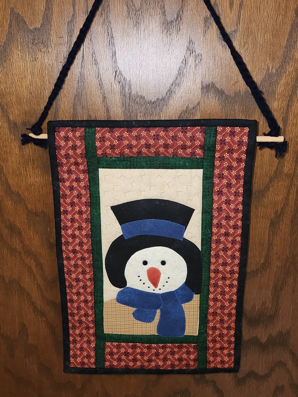 Fabric hanging snowman