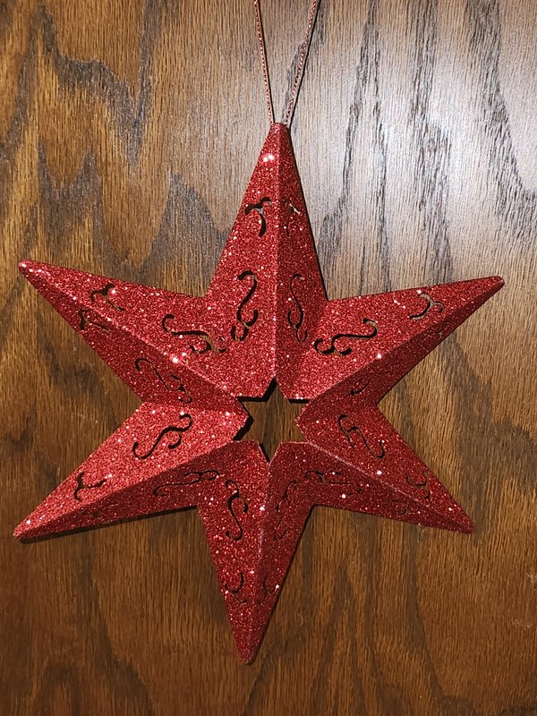 Red sparkling star ornament