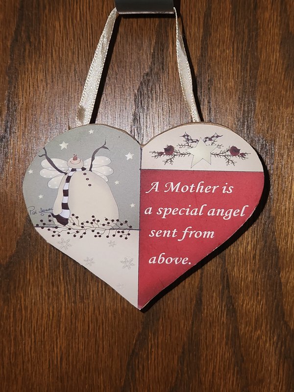 Heart with snowman "Mother" ornament