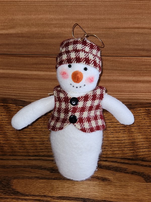 Snowman plush ornament