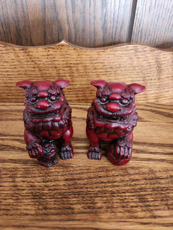 Pair of Chinese Fu Dog statues