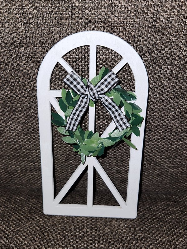 Small white window panel decor