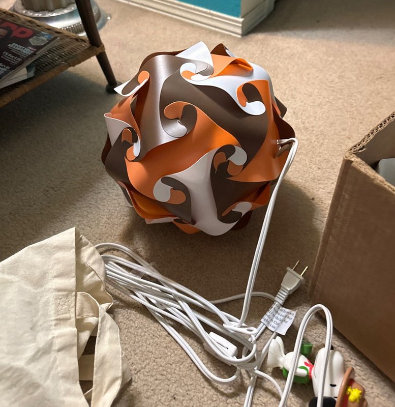 hanging plastic brown lamp