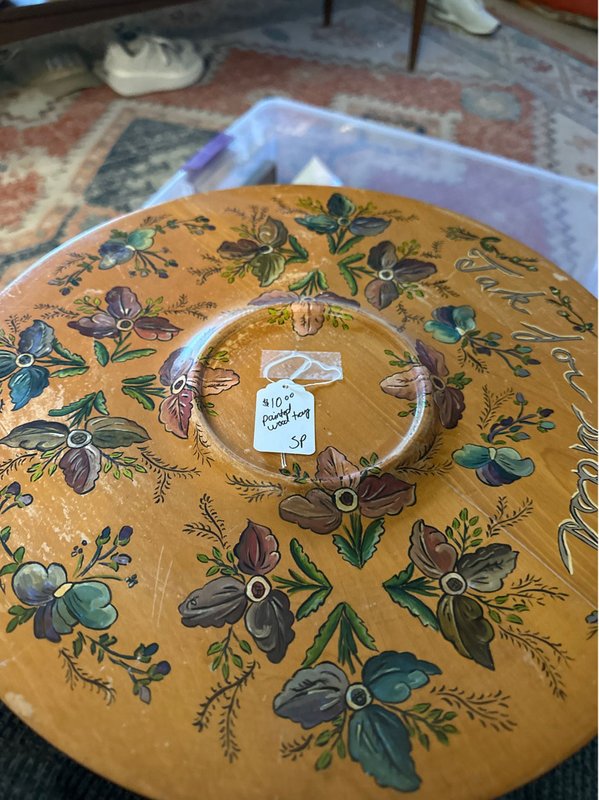 Painted wooden tray