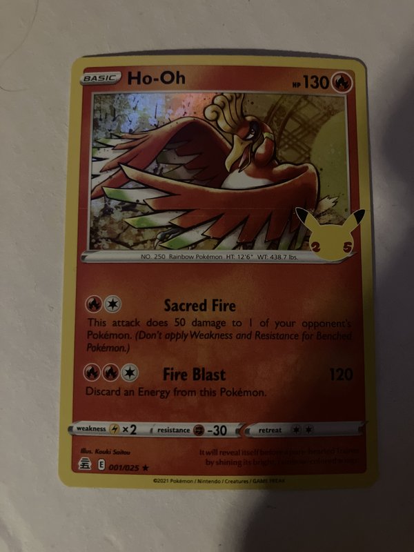 Ho-Oh 1/25 Celebrations Pokémon Card