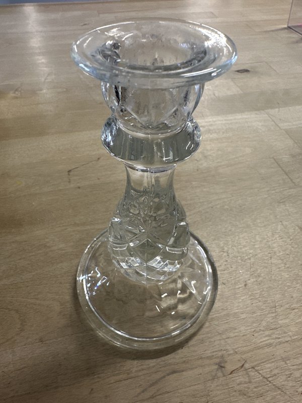 Glass candlestick holder