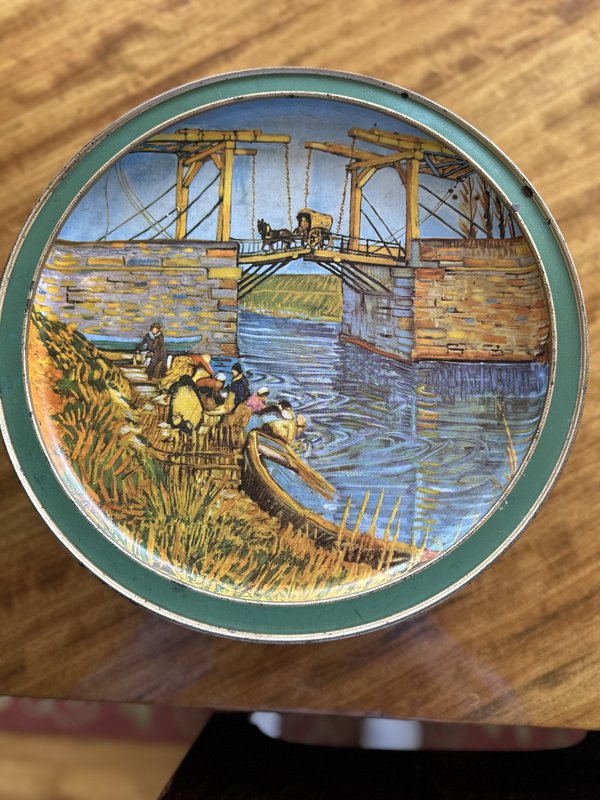 Vincent VanGogh landscapes on Sunshine Cookie Tin