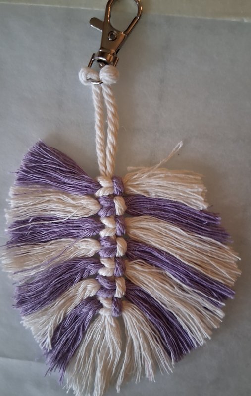 Macrame Feather Keychain