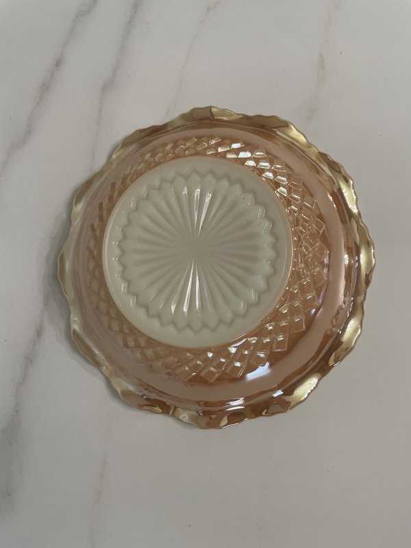 Peach Fire King Bowl