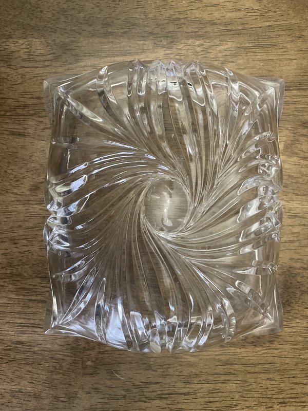 Square Glass Bowl with Swirl Design