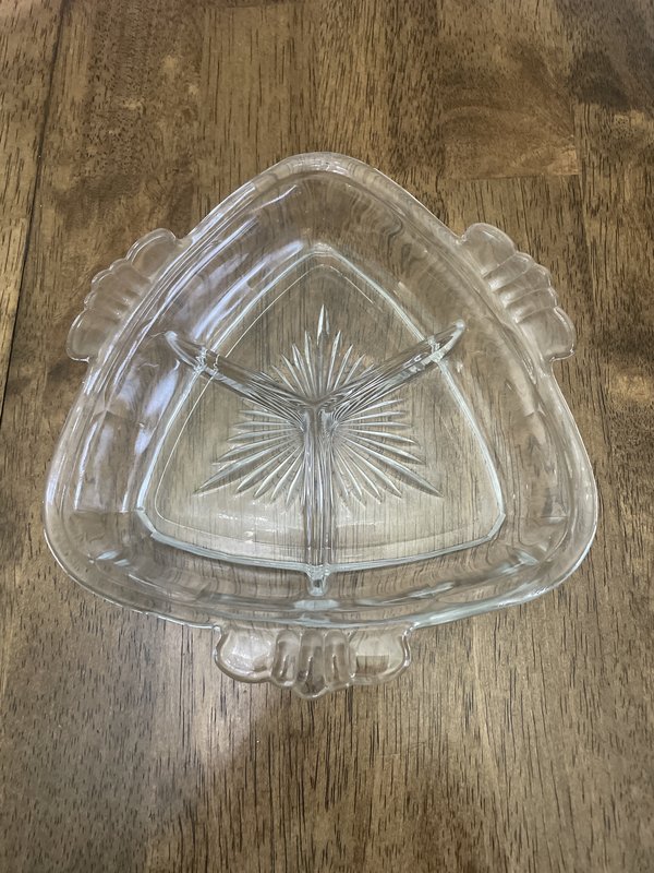 Vintage Clear Glass Divided Dish