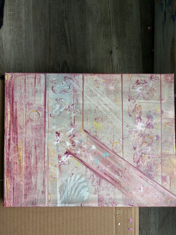 #118 Morning Barn Sunlight 11” X 14” abstract