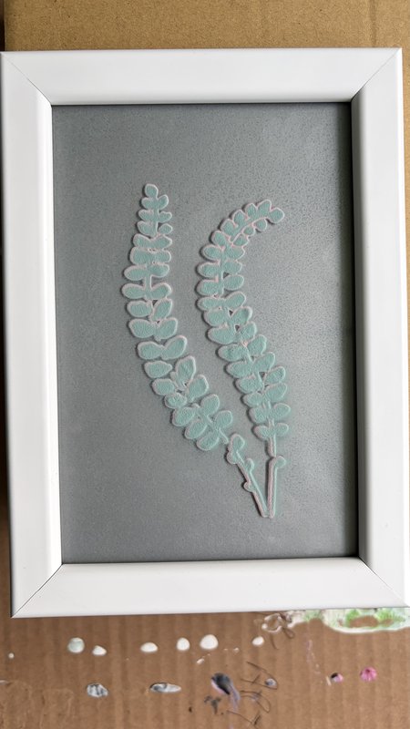#201 4” X 6” abstract art thin leaf