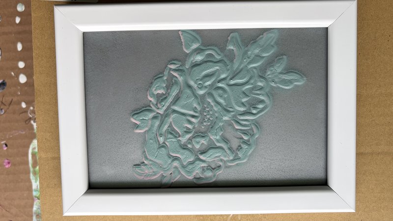 #202 4” X 6” abstract art flower