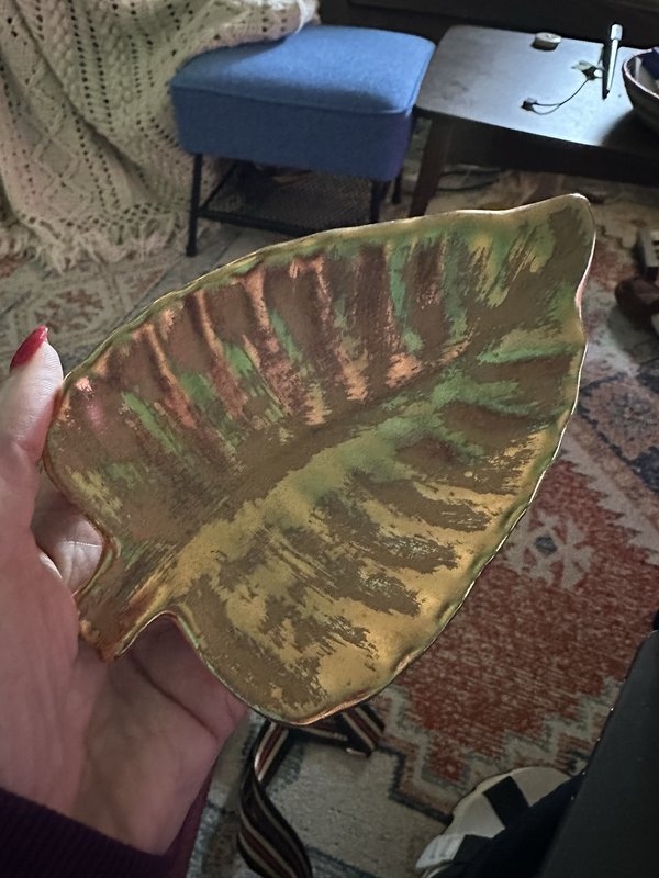 Gold leaf trinket dish