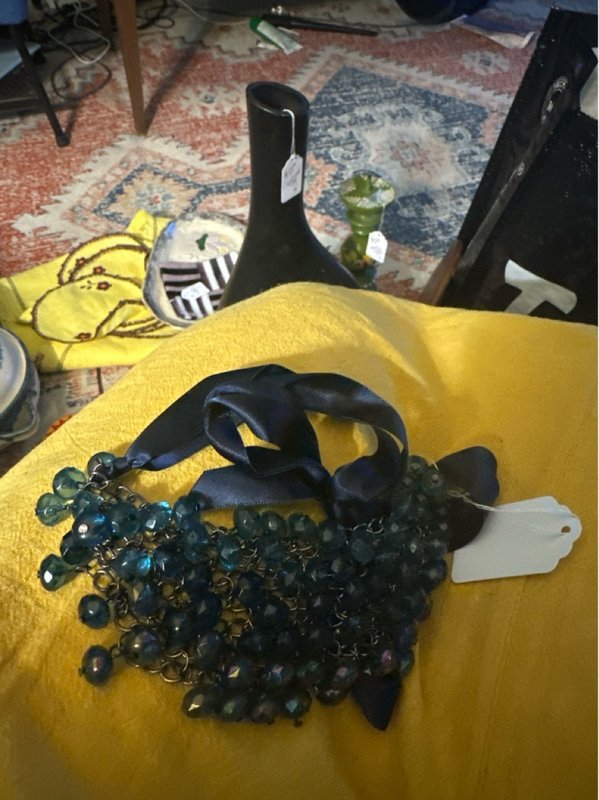 blue bead necklace