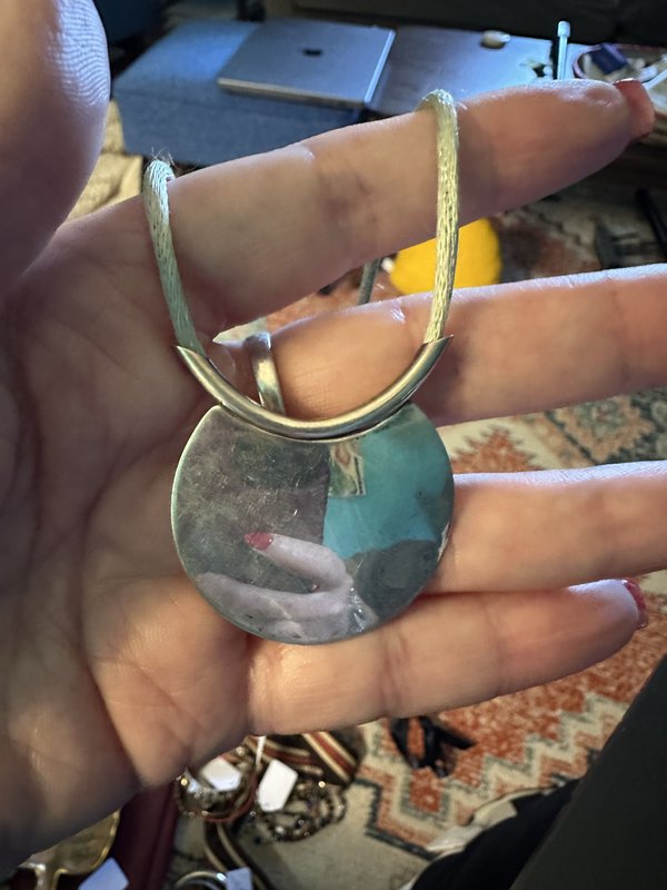 silver circle necklace