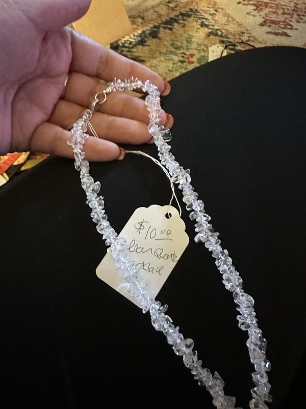 clear quartz necklace