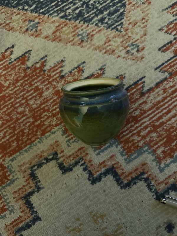 small green pottery bowl