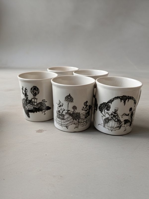 Antique Victorian silhouette mug