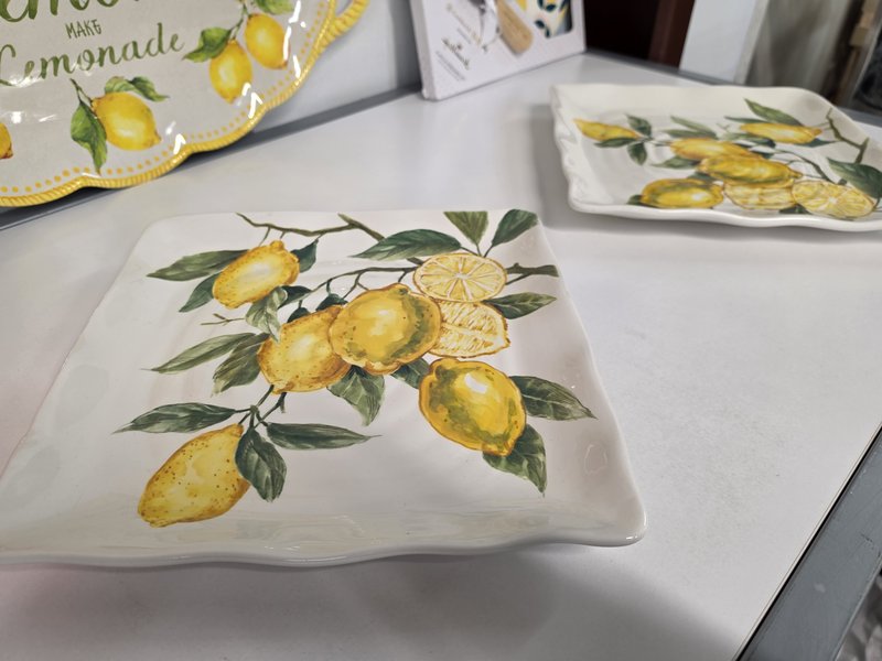 11" Ceramic Summer Serving Platter Lemons