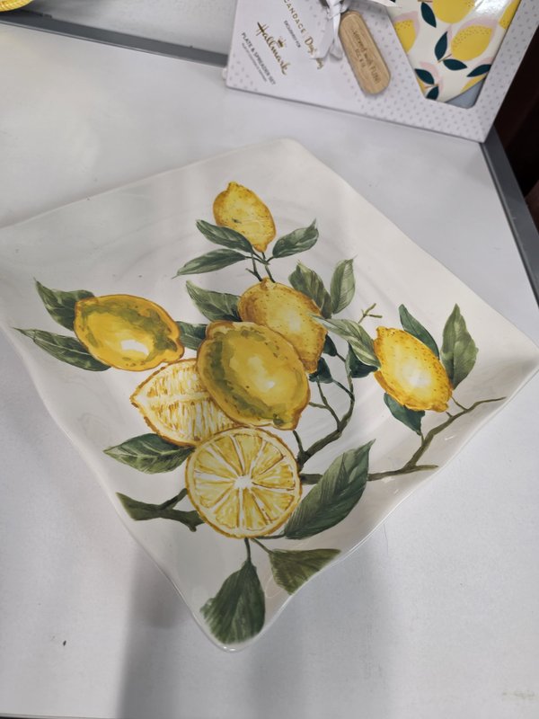 11" Ceramic Summer Serving Platter Lemons
