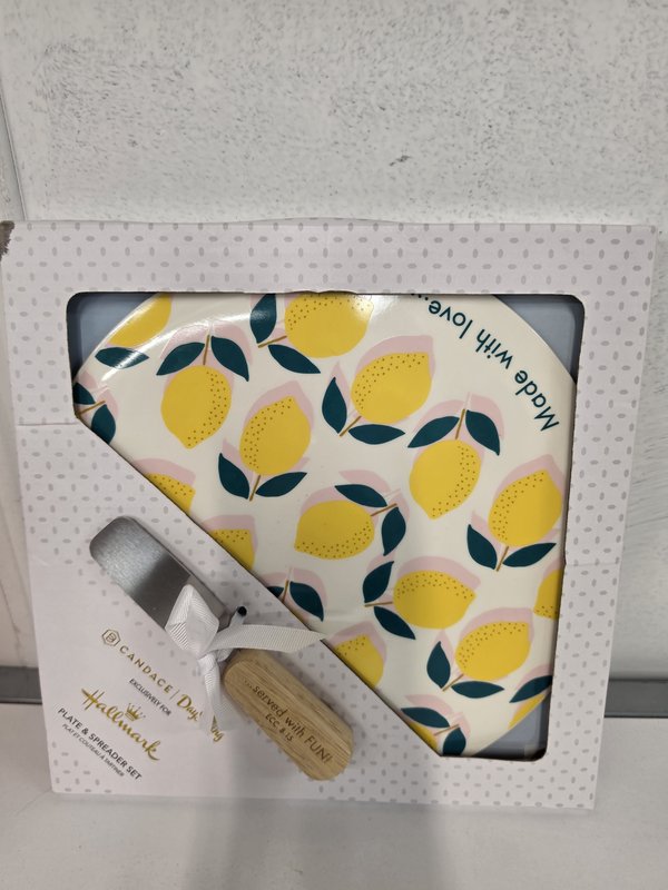 Dayspring Ceramic Plate & Spreader Set - New! Lemons
