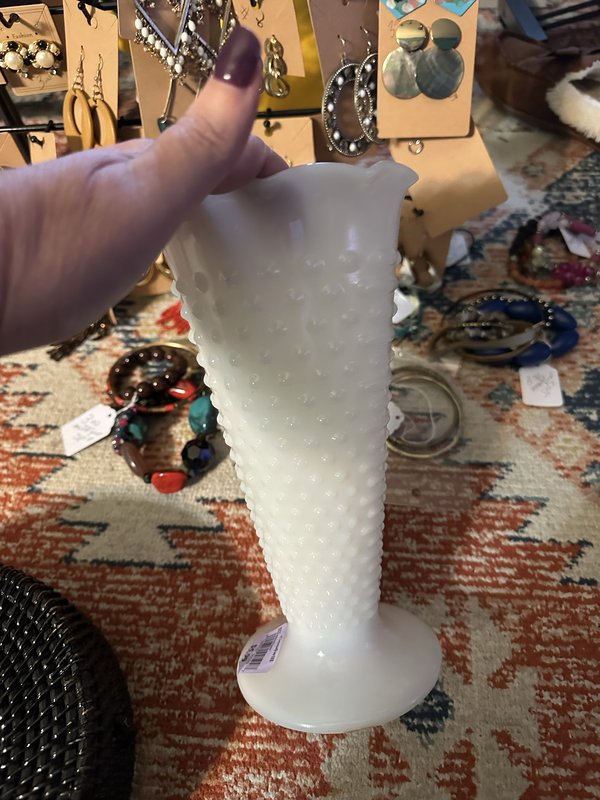 milk glass vase