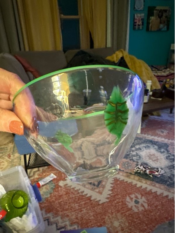 signed glass bowl