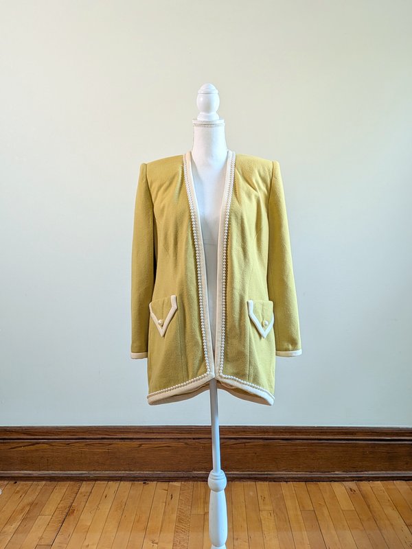 Vintage chartreuse beaded sweater