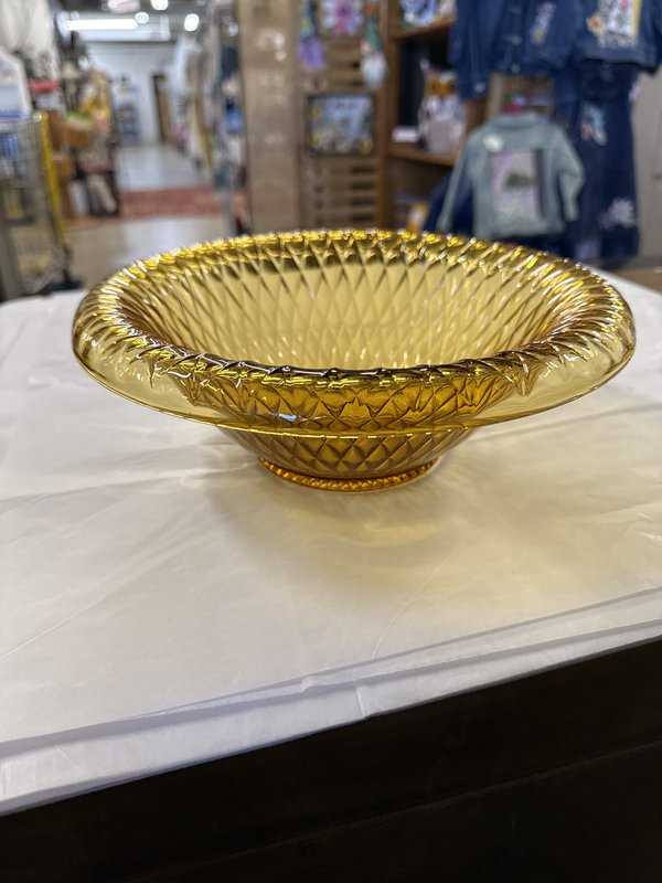 Vtg Amber Glass Bowl