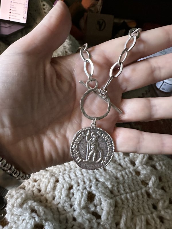silver medallion necklace