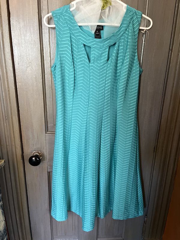 Aqua Pleated Dress