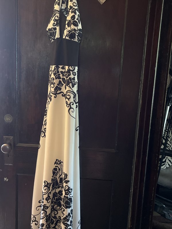 Floral Print long strapless Dress