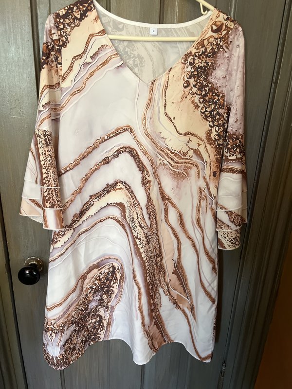 Marble Print Blouse dress