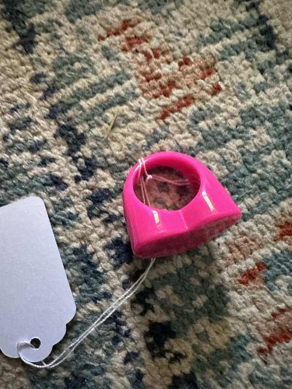 acrylic ring pink heart